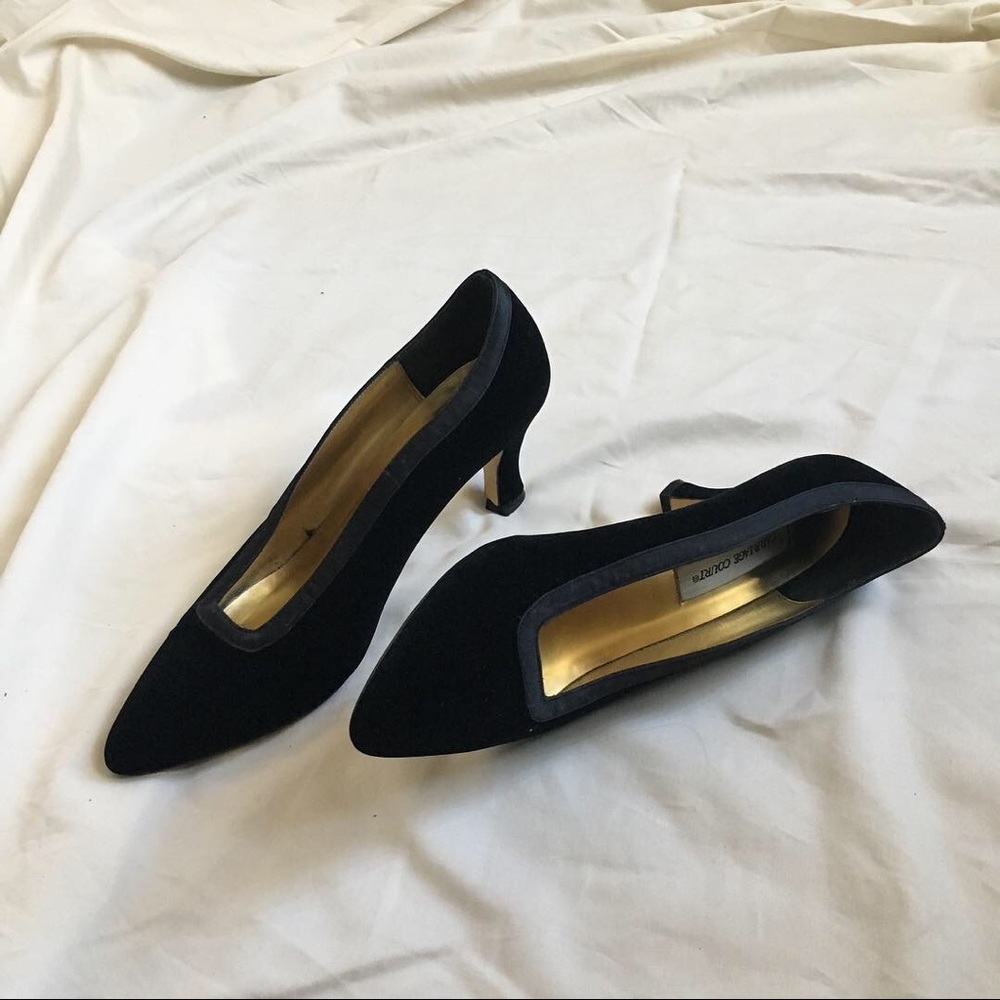 vintage velvet kitten heels